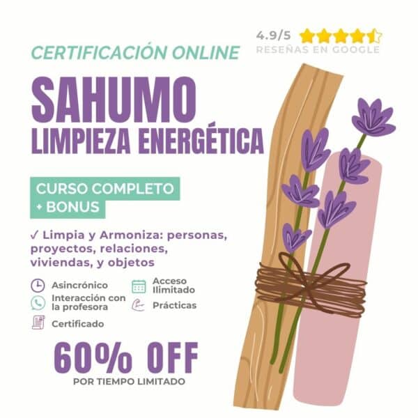 💜 Sahumo & Limpieza energética | Formación Online